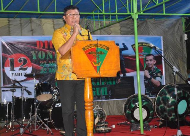 Bupati Poso Hadiri HUT Ke 12 Batalyon Infantri 714/Sintuwu Maroso