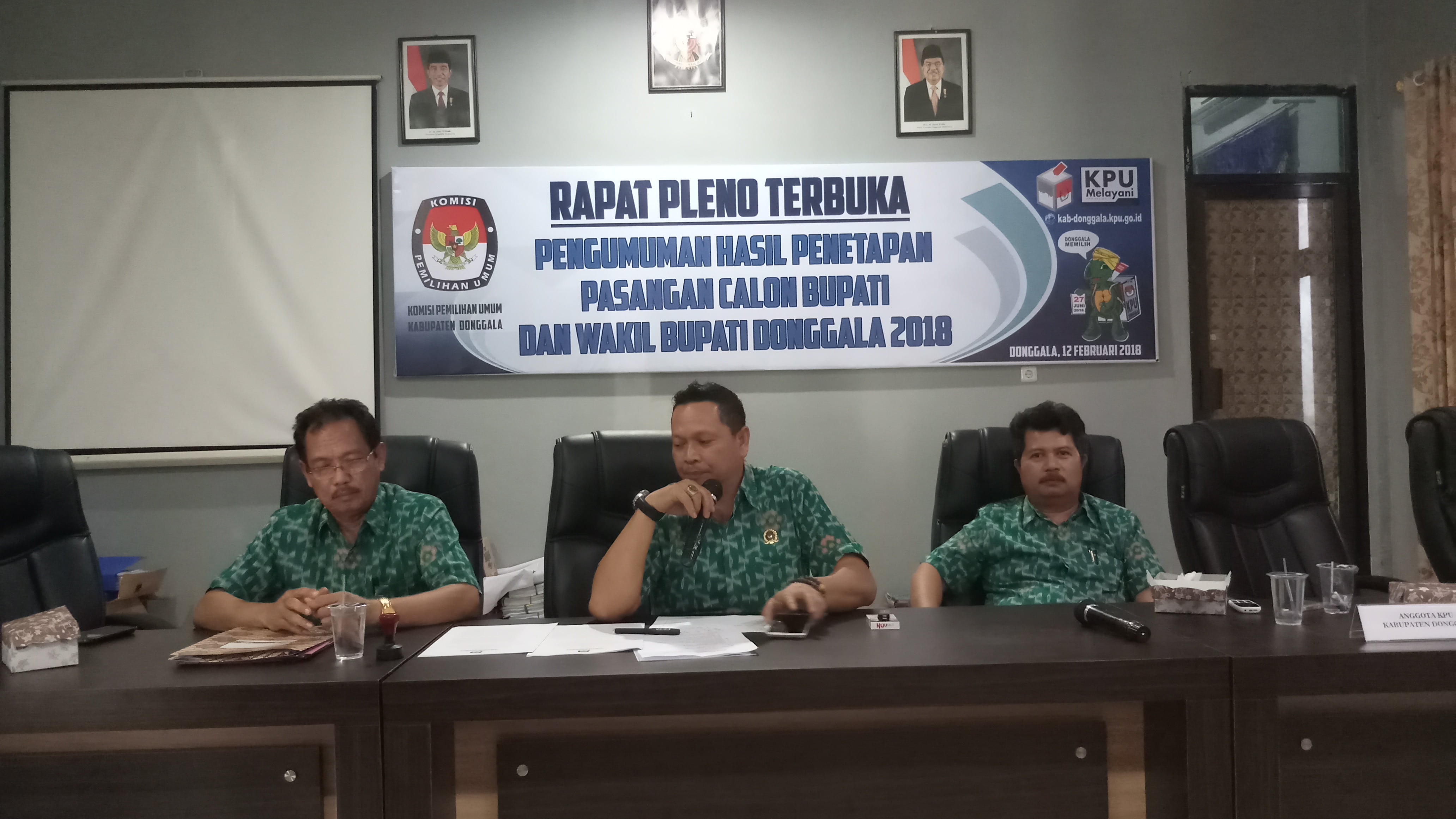 KPU Donggala Pastikan Tiga Paslon Bakal Bertarung di Pilkada Donggala 2018