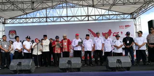 Tiga Paslon Peserta Pilkada Donggala Hadiri Deklarasi Kampanye Damai