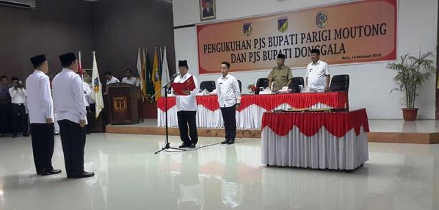 Plt Bupati Parimo dan Donggala Resmi dilantik Gubernur Sulteng
