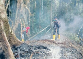 Hadapi Medan Terjal, Tim Gabungan Padamkan Karhutla Puncak Ranindi