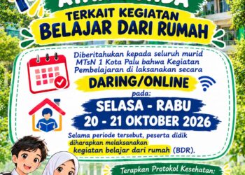 Kabut Asap “Selimuti Palu”, MTsN 1 Palu Berlakukan Belajar Dari Rumah