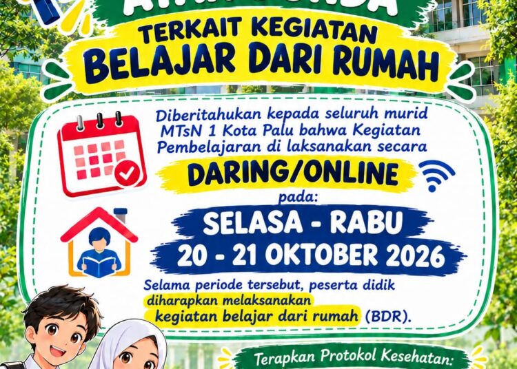 Kabut Asap “Selimuti Palu”, MTsN 1 Palu Berlakukan Belajar Dari Rumah